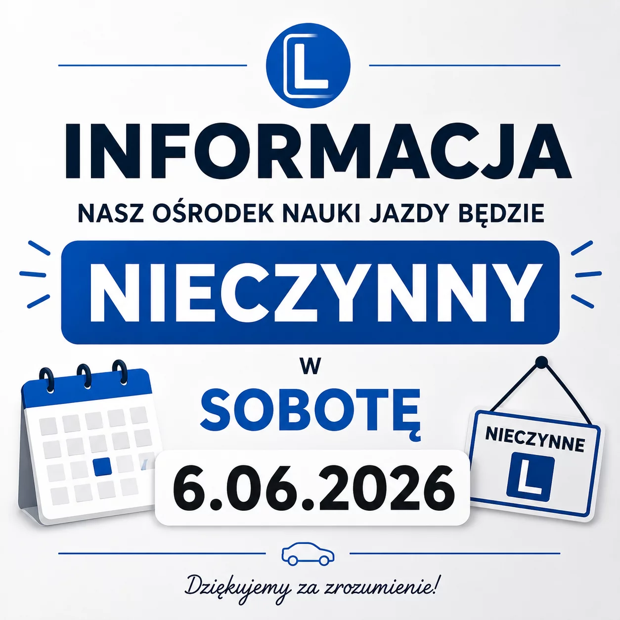 6 czerwca 2026 roku nasze biuro będzie nieczynne